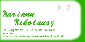 mariann nikolausz business card